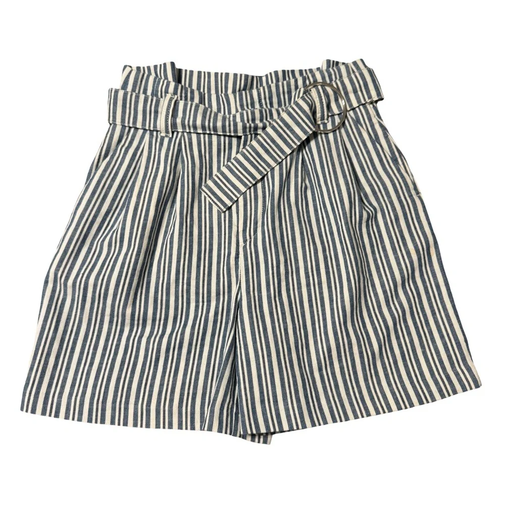 Free People Paperbag Waist Striped Shorts - Picture 3 of 7